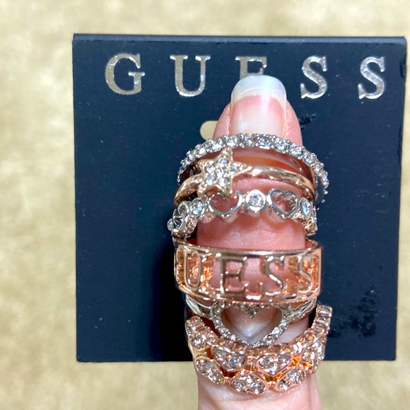 NEW Guess stackable gemstone rings - Picture 2 of 2